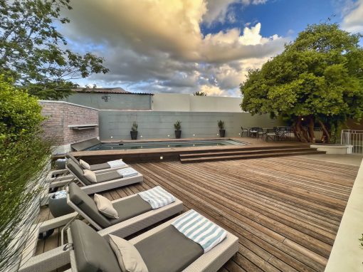 The Windhoek Luxury Suites Pool loungers